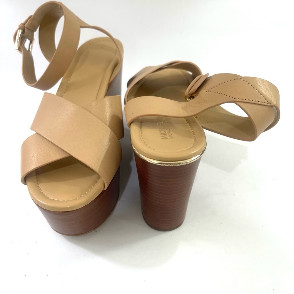 Michael Kors Abbott Wood Wedge Sandals - Picture 8 of 12